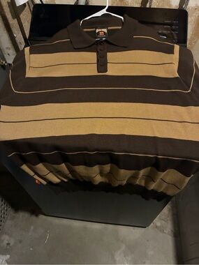 FB County Charlie Brown Men's Striped Polo Shirt - Brown & Tan